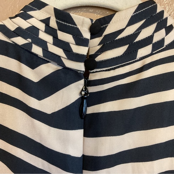 11 Honore Zebra Cutout High Neck Peasant Art Deco Maxi Length Formal Dress A7 - Picture 5 of 7